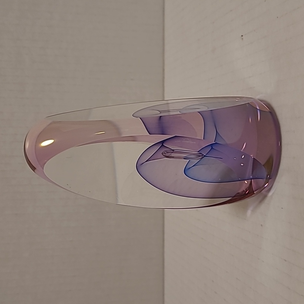 Edward Kachurik Art Glass 3 Panel Sculpture Amethyst Paperweight - Picture 3 of 16